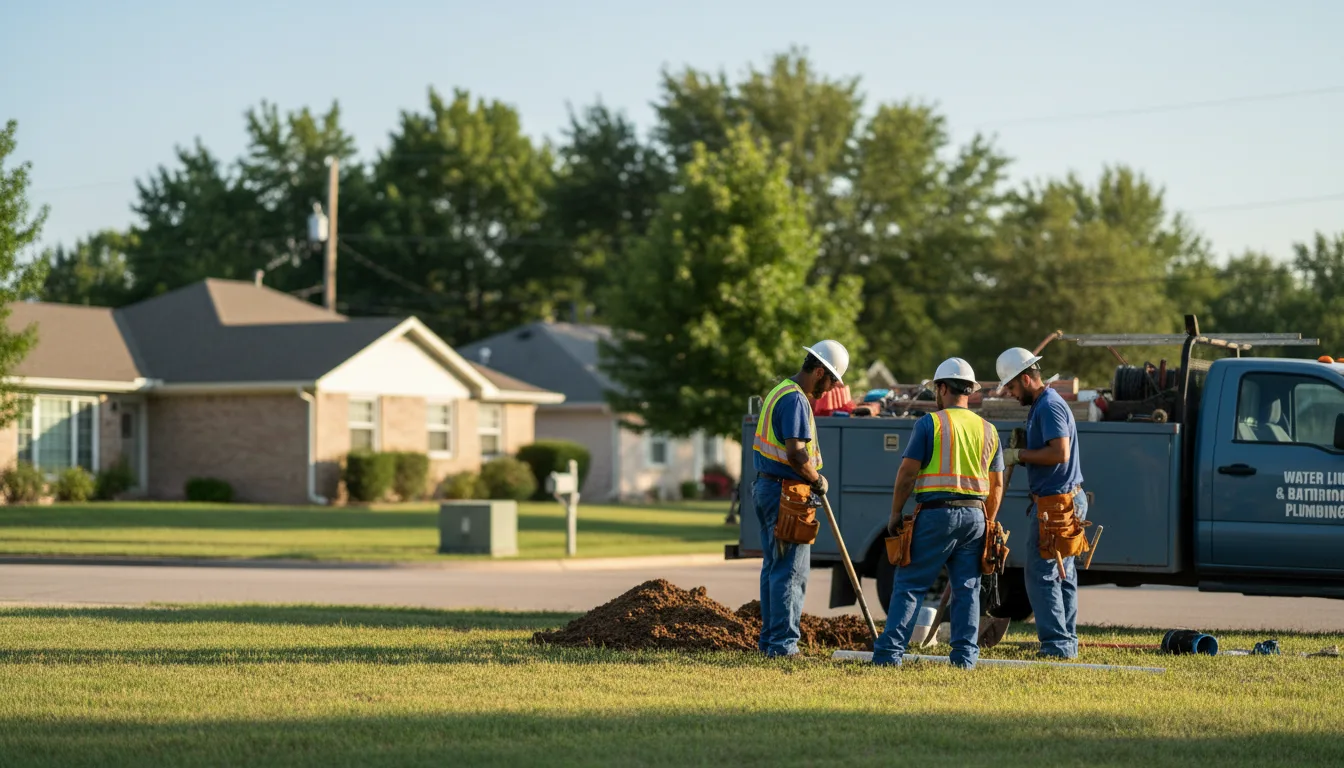 Residential water line and bathroom plumbing service in Brooks, KY